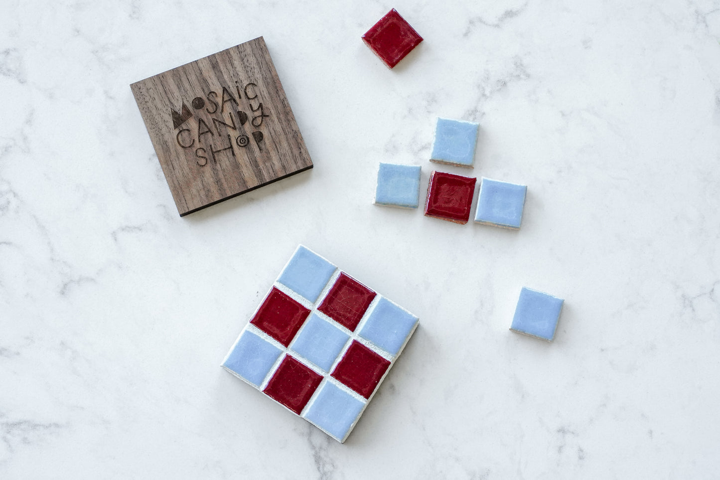 Checkered Coaster Kit - Blue Raspberry