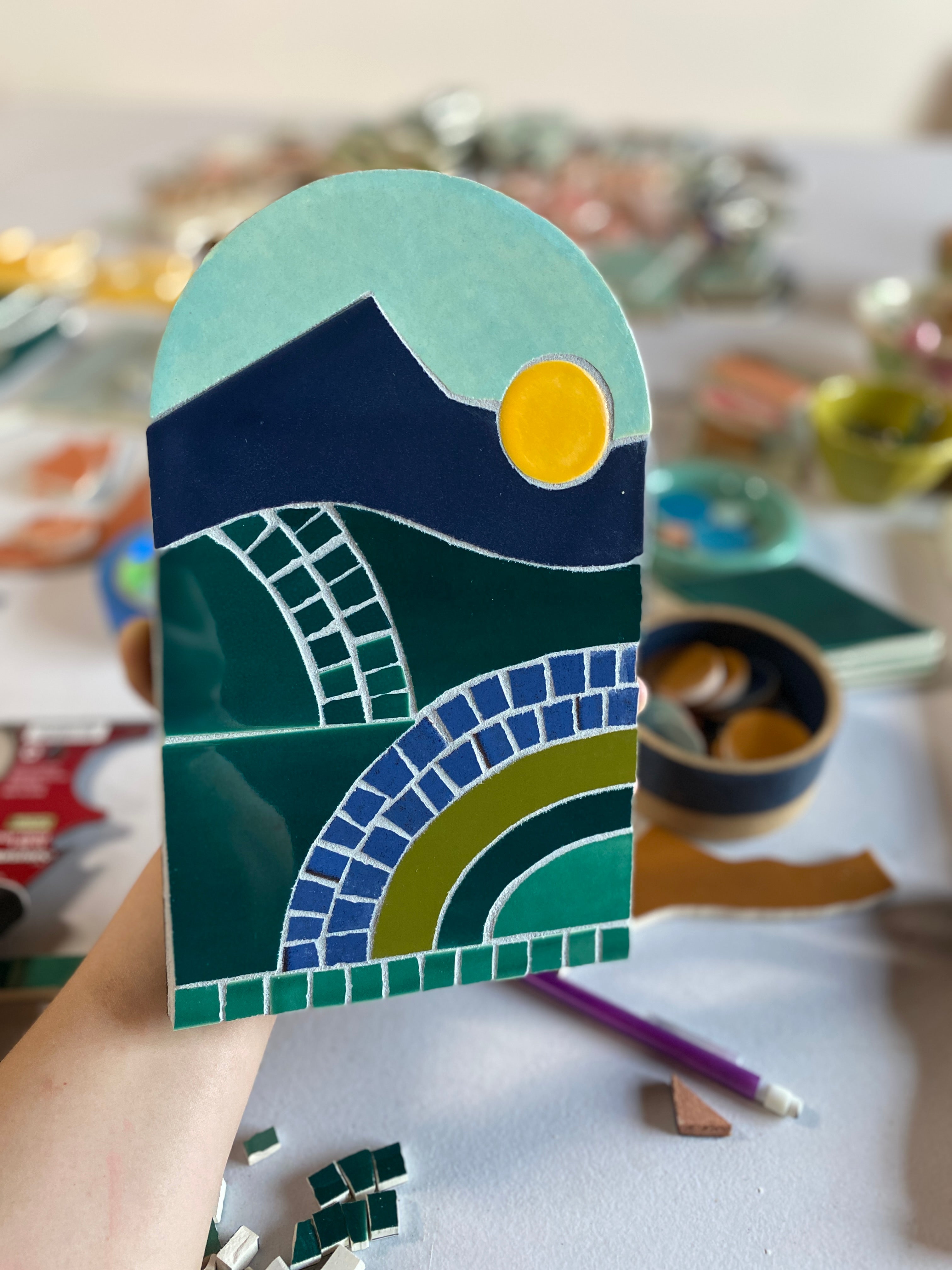 DIY Mosaic Kit - Golden Sunrise Tones | Beginner Craft Kit DIY Mosaic Kit - Golden Sunrise Tones | Beginner Craft Kit