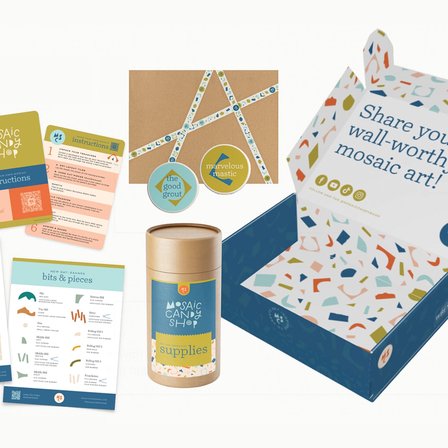 New Day Mosaic Kit packaging & kit contents list